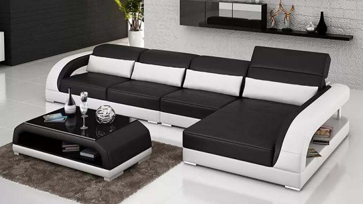 Design Eckcouch Ecksofa Wohnzimmer Moderne Lederpolster Couch Sofa