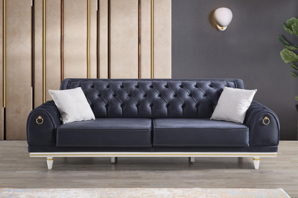 Chesterfield Sofa Couch 230cm Polster Möbel Einrichtung Wohnzimmer Stoff