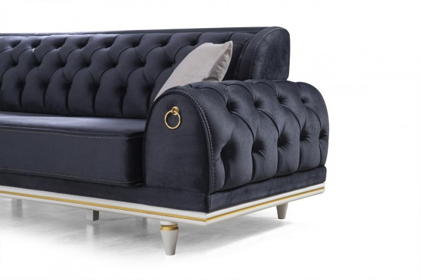 Chesterfield Sofa Couch 230cm Polster Möbel Einrichtung Wohnzimmer Stoff