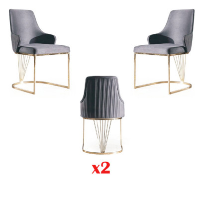 Stuhl 2x Ess Zimmer Neu Stühle Polsterstuhl Metall Lounge Design Möbel