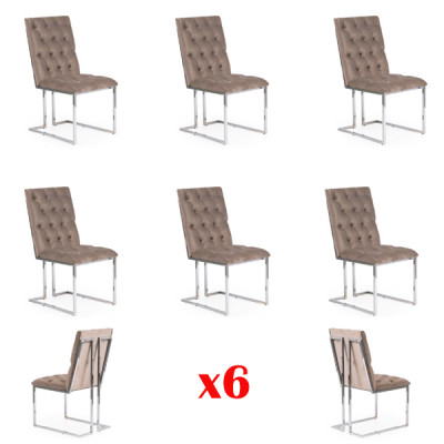 Design 6x Stühle Garnitur Komplett Stuhl Set Esszimmer Polster Sitz