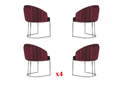 Esszimmer 4 x Stuhl Design Polstersitz Stühle Garnitur Sessel Lounge