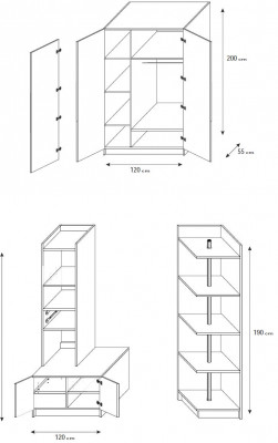 Schlafzimmer Schrank Modern Stil Kleiderschränke Kinder Jugend