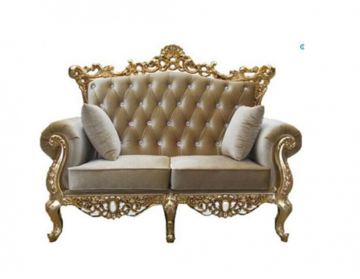 Zweisitzer Chesterfield Thron Sofa Königlicher Polster Samt 2 Sitzer Antik Stil