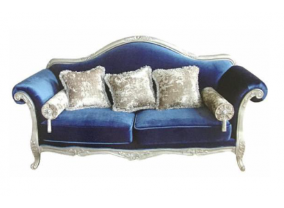 Zweisitzer Thron Sofa Königlicher Polster Samt 2 Sitzer Antik Stil Chesterfield