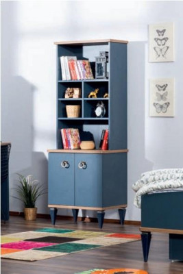 Bücherregal Blau Jugendzimmer Möbel Bücherschrank Modern Kinderzimmer Neu