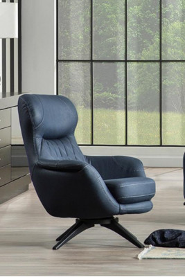 Sessel 1-Sitzer Komfortabler moderner Stil mittelweich Blau Luxuriös