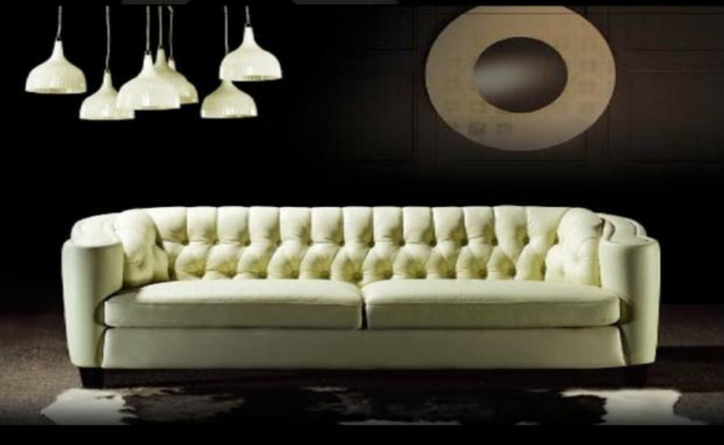 Luxus Chesterfield Sofa 4 Sitzer Kunstleder Couch Weiß Sofas Modern