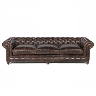 Braunes Chesterfield Sofa Couch Polster Stoff Leder Couchen Polster Garnitur Big XXL