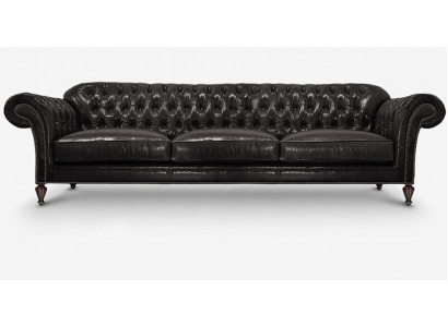 Klassische Chesterfield Sofagarnitur Komplett Set Garnitur Sofa Polster Leder