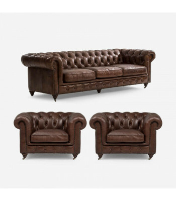 Sofagarnitur 3+1 Sitzer Couch Polster Sitz Chesterfield Couchen Textil Leder Neu