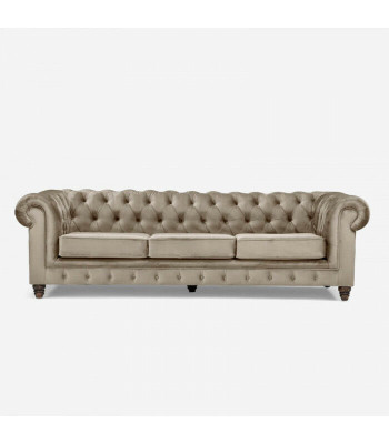 Chesterfield 5 Sitzer Klassische Luxus Sofa Textil Leder Couch Silber Couchen