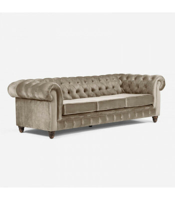 Chesterfield 5 Sitzer Klassische Luxus Sofa Textil Leder Couch Silber Couchen