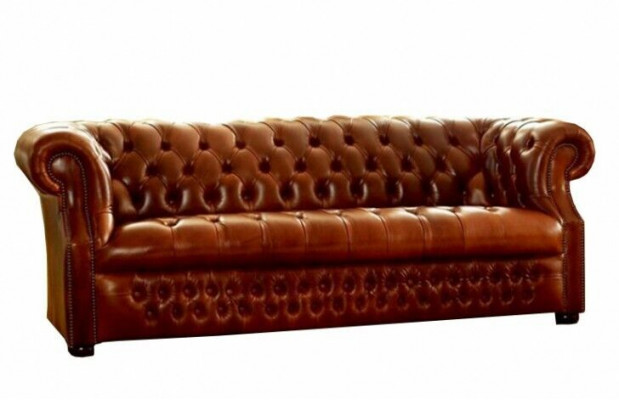 Brauner Chesterfield Dreisitzer Designer 3-Sitzer Sofa Stilvolle Couch