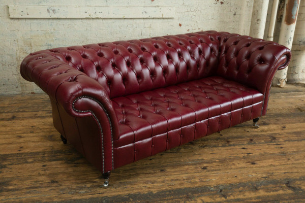 Roter Chesterfield Dreisitzer Designer 3-er Sofa Luxus Couch