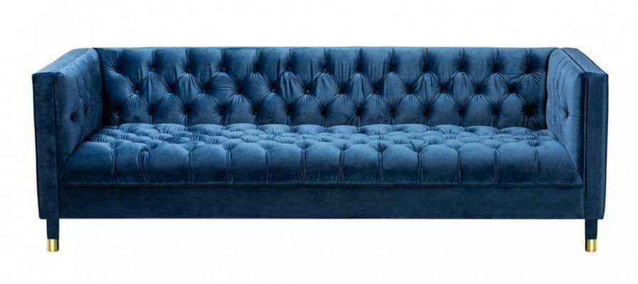 Chesterfield Sofa Blaue Sofas Stoff Couchen Kreative Möbel 4-Sitzer