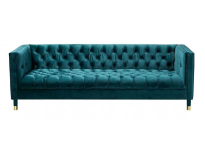 Chesterfield Sofa Blaue Sofas Textil Stoff Couchen Möbel 4-Sitzer