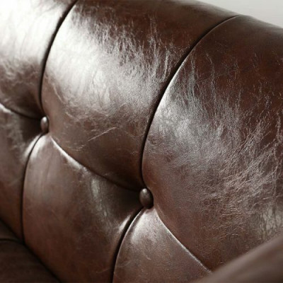 Brauner Chesterfield Luxus 3-Sitzer Leder Wohnzimmer Sofa