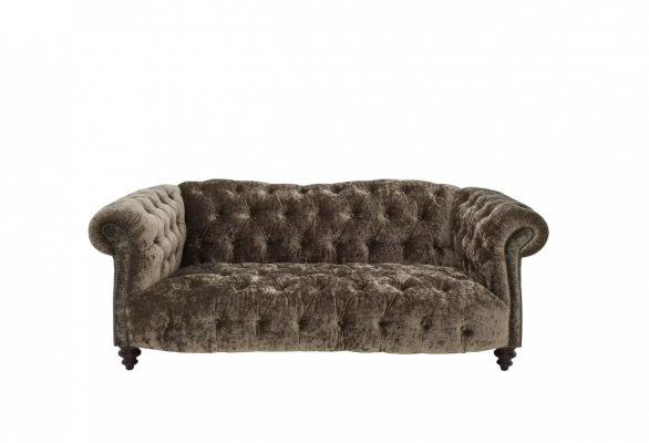 Chesterfield brauner Dreisitzer Designer 3-er Couch Luxus Sofa