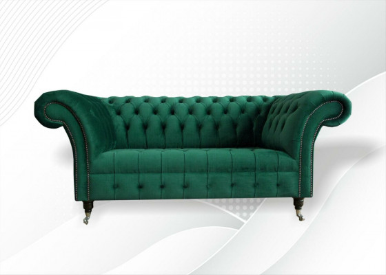 Chesterfield Grüne 2 Sitzer Couch Polster Sofas Couchen Design Sofa Club Textil