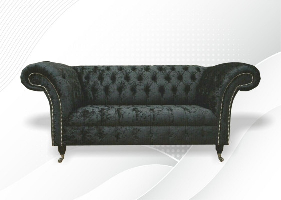 Chesterfield Samt Club Couch Polster 2 Sitzer design Textil Sofas Couchen