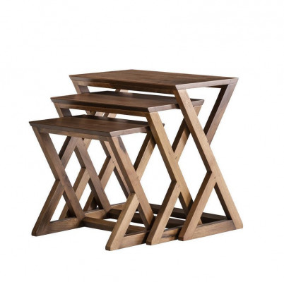 Beistelltisch Set Kaffetisch Couchtische Holzmöbel Wohnzimmer Braun Neu