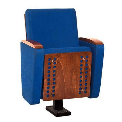 Sessel Art Deco Sessel Sofa 1 Sitzer für Theater Design Luxus Blau Textil