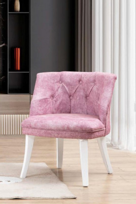 Rosa Chesterfield Stuhl Exklusiver Polsterstuhl Designer Sitzmöbel 