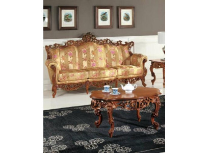 Klassischer Dreisitzer Sofa + Couchtisch Set Klassische Italienische Möbel 2tlg