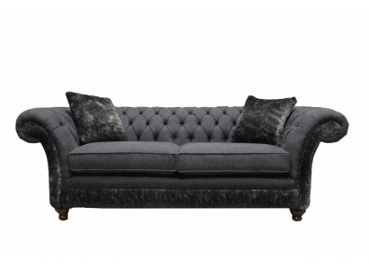 Sofa 3 Sitzer Couch Textil Sofa Grau Design Möbel Sofas Couchen Chesterfield