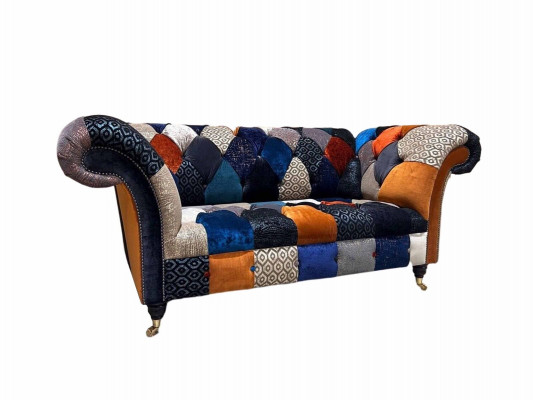 Sofas Sitz Stoff Design Dreisitzer Luxus Chesterfield Möbel Mehrfarbig