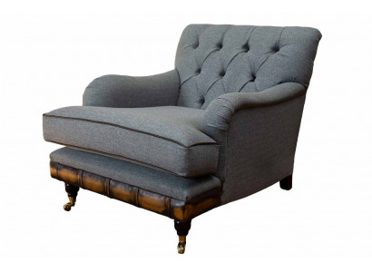 Sessel Ohrensessel Sitzer Stoff Luxus Wohnzimmer Klassisch Chesterfield