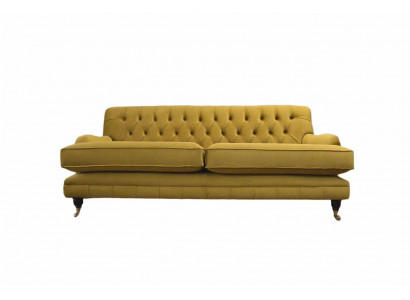 Sofa 3 Sitzer Gelb Polstersofa Wohnzimmer Elegantes Design Klassische