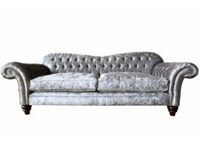 Luxuriöses klassisches Chesterfield-Sofa mit drei Sitzplätzen in Grau 