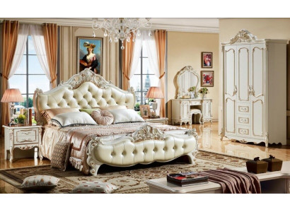 Chesterfield Schlafzimmer Bett Design Betten Luxus Möbel 3tlg. Nachttisch