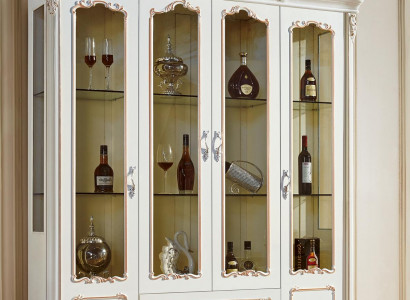 Antiker Stil Schrank Barock Glasschrank Schränke Möbel Holz Vitrine