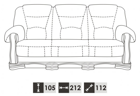 Sofa 3 Sitzer Klassischer Sitz Wohnlandschaft Sofas Couchen Polster