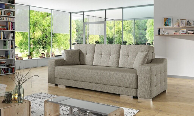 3 Sitz Sofa Couch Textil Stoff Bettfunktion Schlafsofa Neu Polster Garnitur Neu