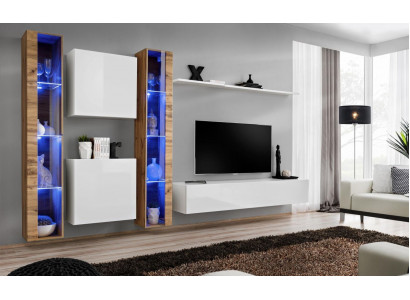 Weiß TV-Ständer Wohnwand Wandschrank Design Wohnzimmermöbel Luxus Sideboard