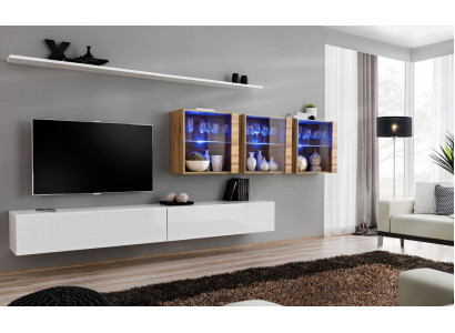 Wand Komplett Möbel Wohnwand Modern Wohnzimmermöbel TV-Ständer Design