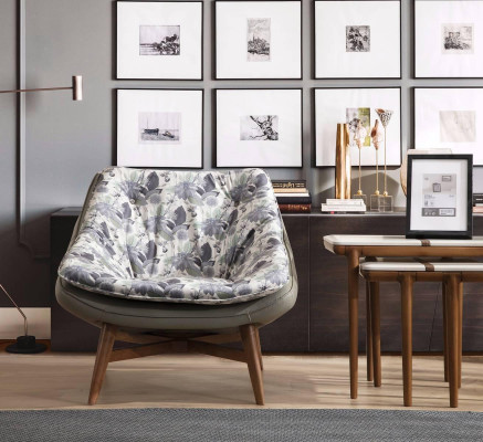 Designer Wohnzimmer Garnitur Luxuriöse Ledersofas Textil Sessel 3tlg