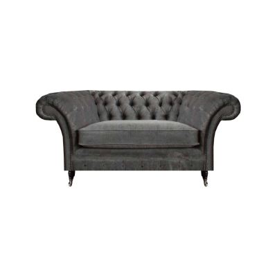 Luxuriöser Grauer Chesterfield Sessel Polstersessel Designer Sitzmöbel