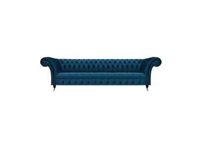 Luxuriöses Blaues Chesterfield Sofa Polstercouch Designer Textil Sofa