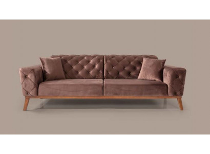 Braune Chesterfield Couch Elegante Sofa Wohnzimmer Sitzmöbel Samt