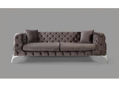 Chesterfield grau Sofa 3Sitzer Wohnzimmer Sofas Textil Polster