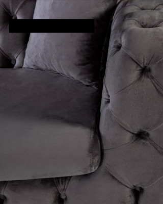 Chesterfield grau Sofa 3Sitzer Wohnzimmer Sofas Textil Polster