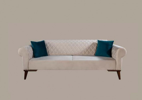 Luxus Sofagarnitur 3+3+1 Sitz Dreisitzer Sofa Stoff Textil Stil Sessel