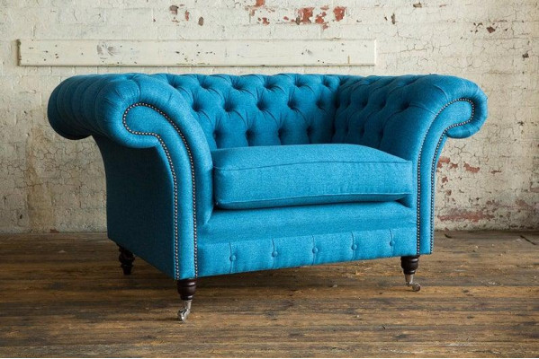 Chesterfield Design Sofa Sessel Couch Polster Textil Couchen Sitzer Ohrensessel