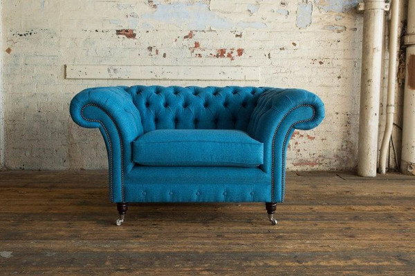 Chesterfield Design Sofa Sessel Couch Polster Textil Couchen Sitzer Ohrensessel