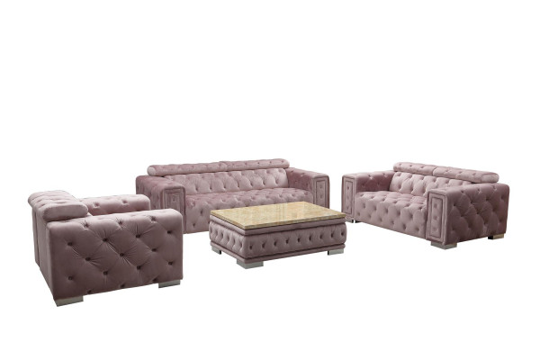 Klassische Design Couch Chesterfield 3+1 Sitzer Couch Sitz Polster Garnitur Neu